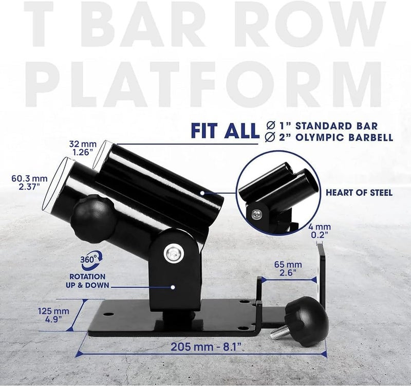 Yes4All Exercise Machine Adjustable T Bar Row Attachment, D Row Handle/Landmine Handle Attachment with Textured Rubber Handles - Image 2